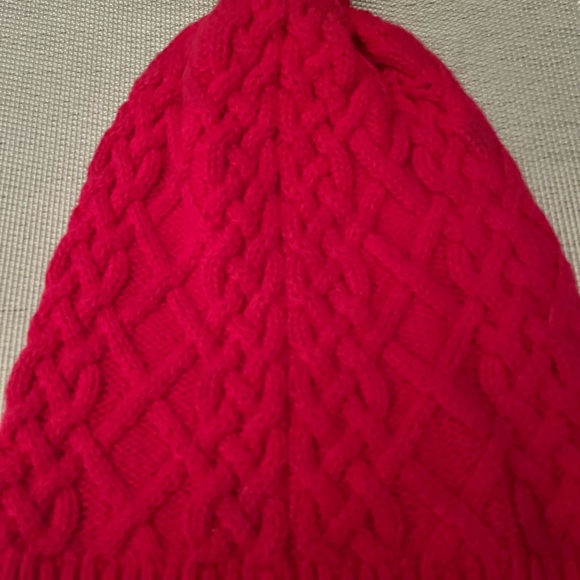 POLO BY RALPH LAUREN PRE-LOVED AUTHENTIC FUCHSIA COLOR CABLE KNIT GIRL’S HAT - Picture 8 of 10